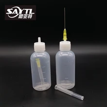 Affordable 1PCS resin tools 50ml Empty E-liquid Plastic Flux Alcohol Bottle For Dispenser Rosin Solder Flux Paste 1 Needles Tool Parts Special Offers