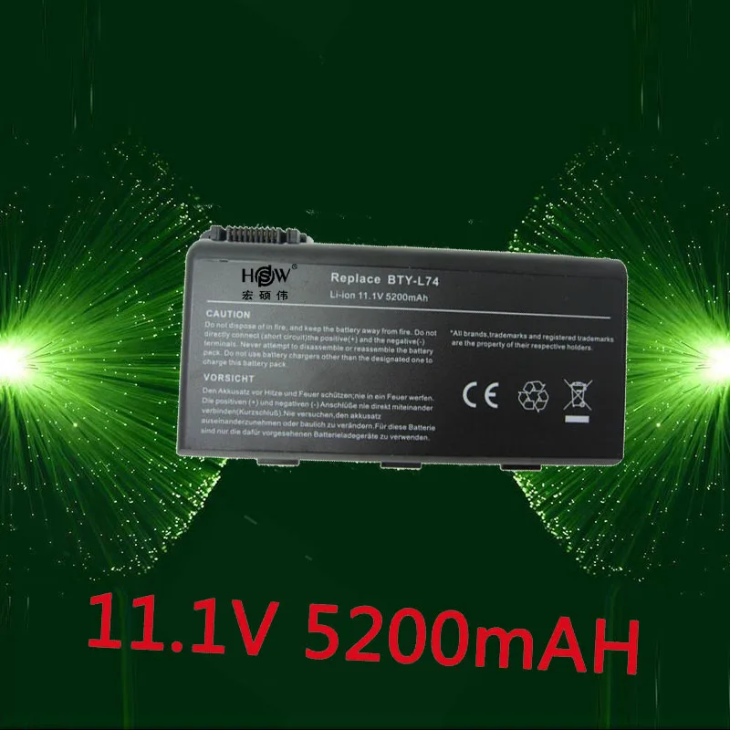 HSW 6cell new laptop battery for MSI BTY L74 BTY L75 For MSI A6200