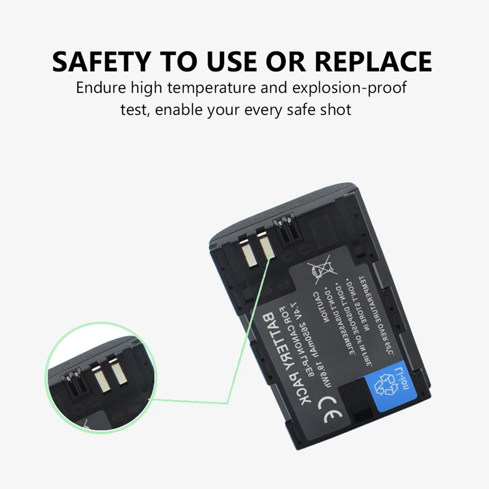 

2650mAh Li-ion Battery For Canon LP-E6 LP-E6N LPE6N Digital camera battery for Canon EOS 5D Mark II 2 3 III IV 6D 7D 7DSV 60D