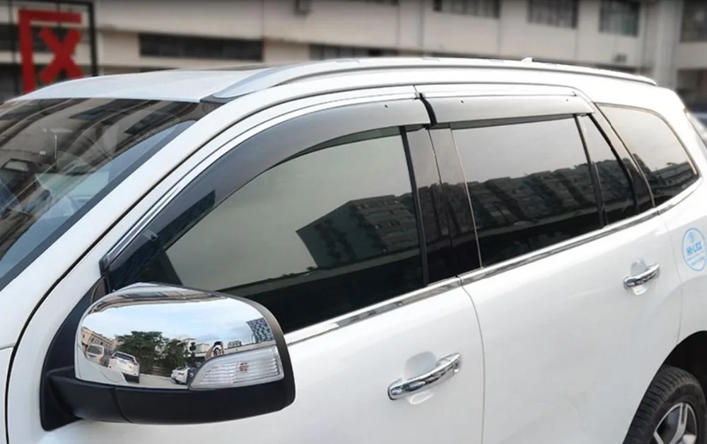 WOOBEST окна автомобиля дождевой козырек для ford everest 304 хром тип с логотип suzuki 4 шт.