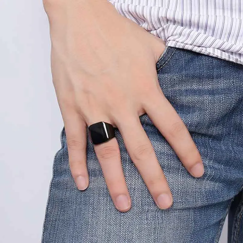 Кольцо из стали и титана для мужчин серебряное черное золото|ring silver|men jewelryfinger ring |
