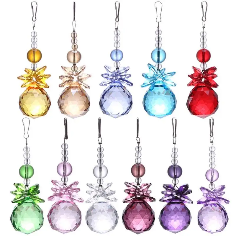 1Pc Crystal Ball Chandelier Prisms Pendants Part Suncatcher Rainbow Maker Hanging Drop Wedding Party Home Decor Wedding Supplies