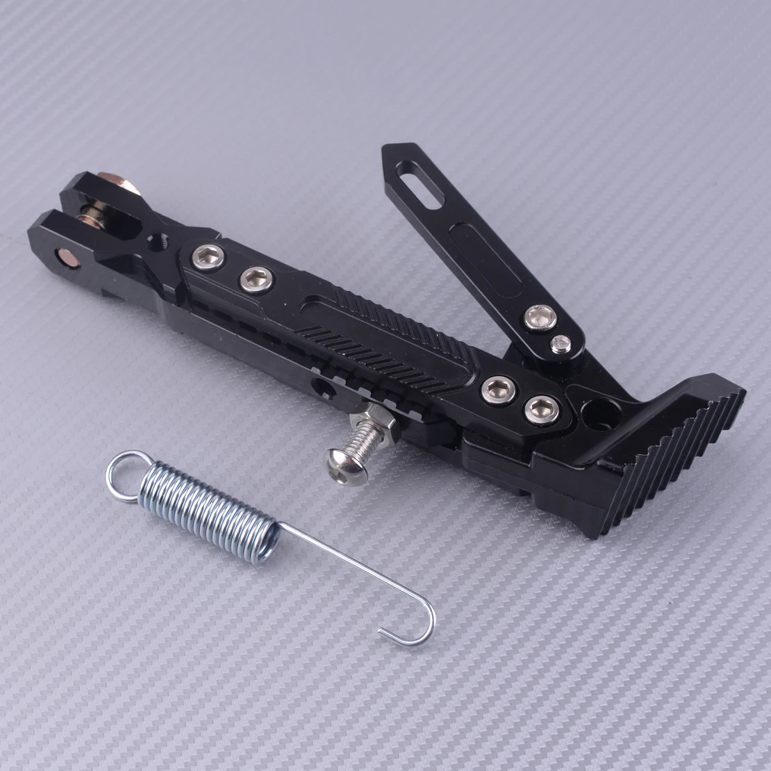 

beler Adjustable CNC Motorcycle Side Stand Leg Kickstand Post Prop For Universal