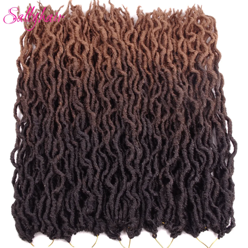 Sallyhair Faux Locs Curly плетеные косички для наращивания волос 24 пряди в упаковке Омбре