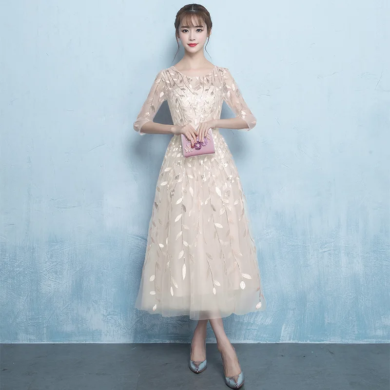 Элегантное женское вечернее платье цвета шампанского с цветочным принтом, классическое платье Ципао, благородное длинное платье Ципао, винтажное женское свадебное платье для невесты