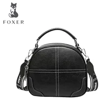 FOXER новая женская сумка из натуральной кожи модная качественная роскошная сумка из воловьей кожи женская кожаная сумка через плечо