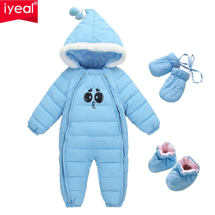 IYEAL Winter Baby Rompers Thick Warm Infant Clothes Newborn Baby Boy Girl Jumpsuit Hooded Kid Outerwear Overalls For 0-18Months IYEAL Winter Baby Rompers Thick Warm Infant Clothes Newborn Baby Boy Girl Jumpsuit Hooded Kid Outerwear Overalls For 0-18Months