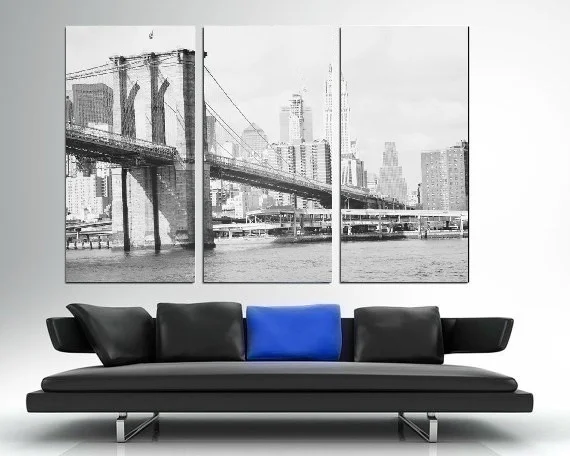 

Large Size Beautiful Black and White Trees on The Road Side Landscape Modern Canvas Painting Creative Photos Wall Art Picture