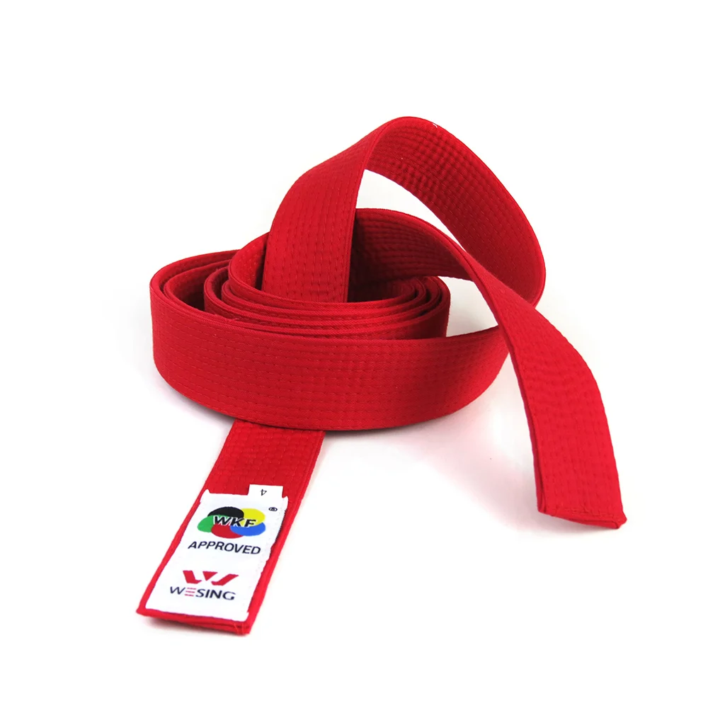 Wesing пояс для каратэ одобрено WKF использовать karate Uniform 100% хлопок черный красный