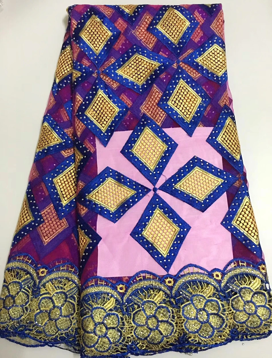 

Newest embroidered African Lace Fabric With Stones Materials Bridal French Lace Fabric With Stones french tulle lace fabrics