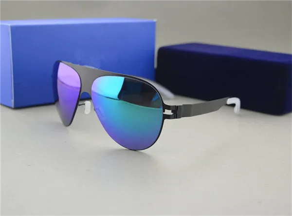 Модные женские солнцезащитные очки от бренда Franz, дизайнерские солнцезащитные очки пилота для женщин и мужчин, солнцезащитные очки для женщин, зеркальные солнцезащитные очки - Цвет линз: Black VS Blue