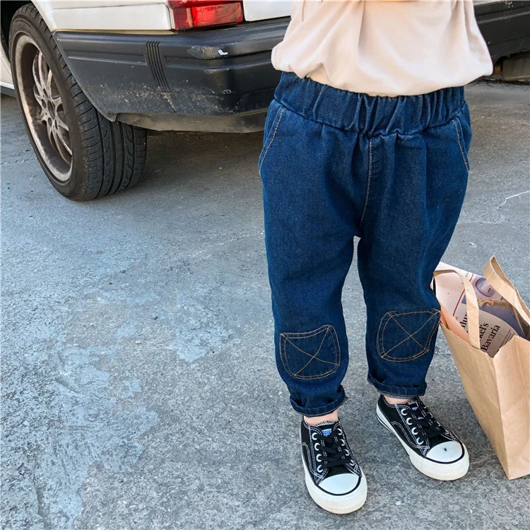 Calças de Brim a Primavera Pequenas e Médias Jeans de Patch Meninos Outono Novas Meninas Moda Fresco Calça eo 2020 9 Mamãe e Bebê