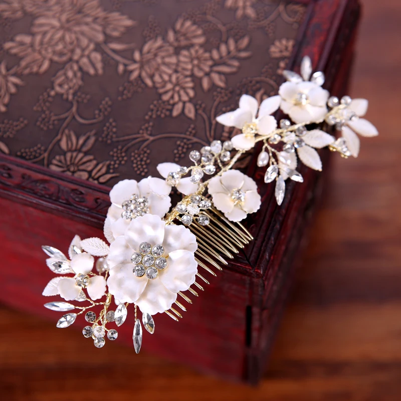 luxuriou Flower Bridal Hair Comb Tiara Decoration Accessories For