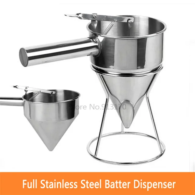 Stainless Steel Batter Dispenser Takoyaki Tool Hopper for Mix Food and