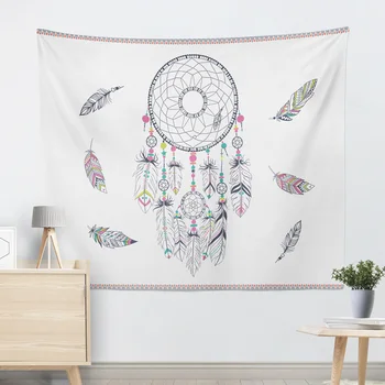 

Indian Hipster Tapestry Dreamcatcher Feathers Wall Hanging Bohemian Art Carpet Decorative Tapestry 2 Sizes