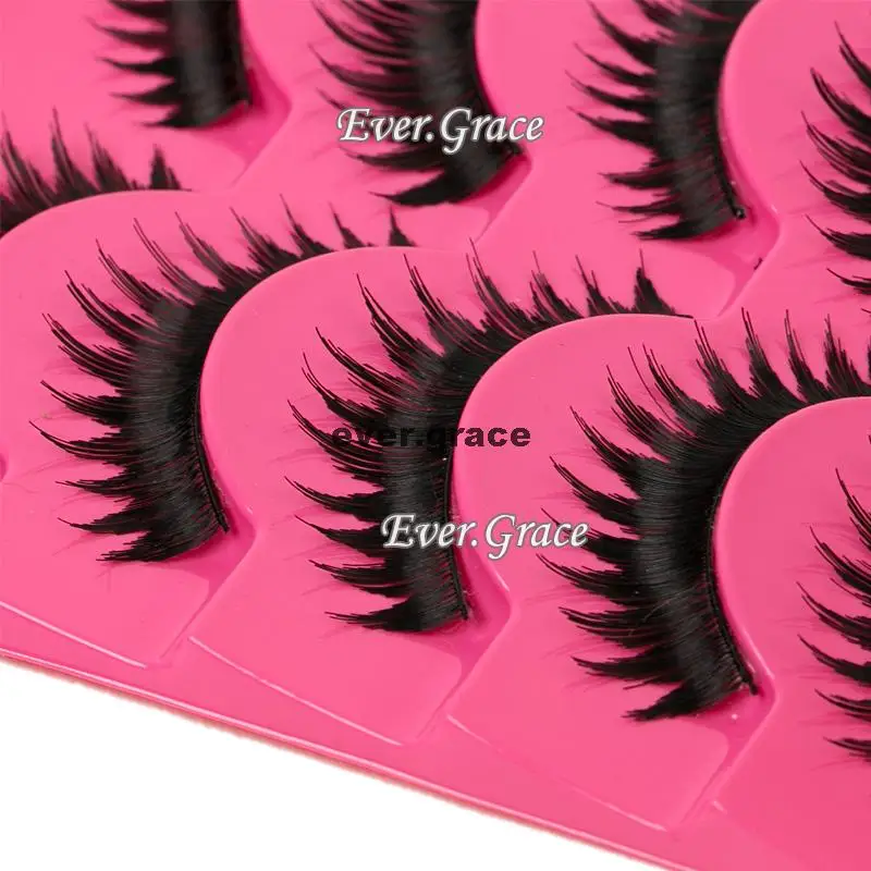 

ICYCHEER 5 Pairs Natural Makeup Long Black Eyelashes Thick Soft Eye Lashes Extension Tool