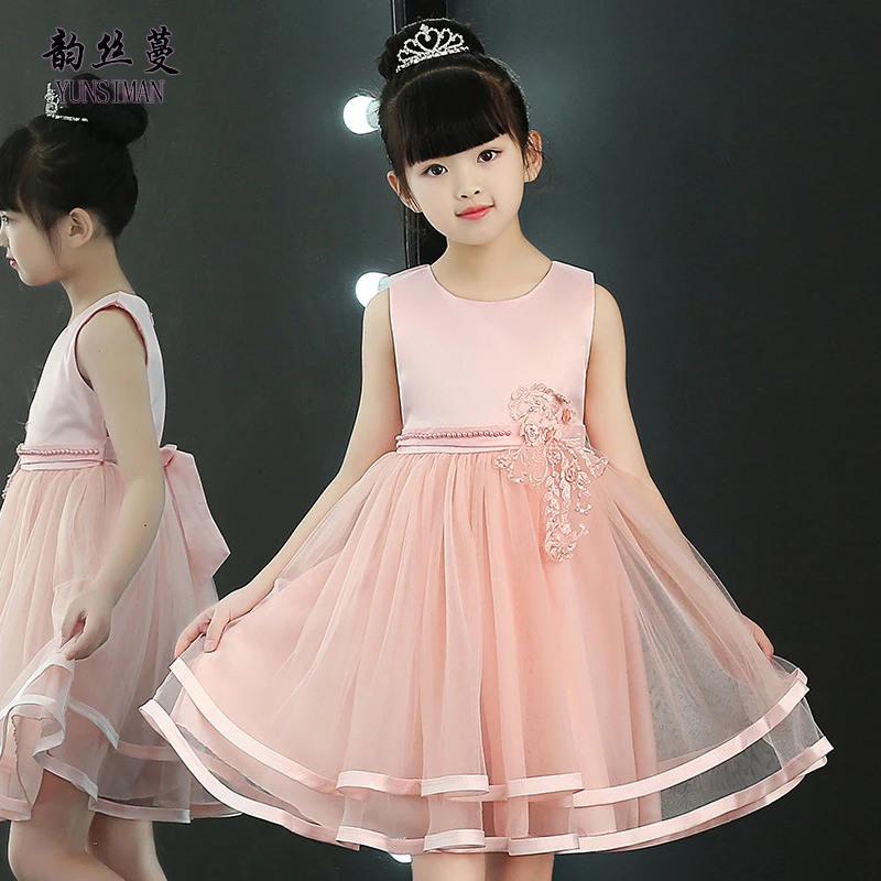 

Kids Girls White Summer Dresses 3 4 5 6 7 8 9 10 11 12 Y Children Beading Embroidery Party Dresses Girls Brief Design Dress 18C4
