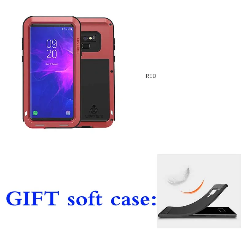 LOVE MEI металлический защитный чехол для samsung Galaxy Note 9 Note9 SM-N960F алюминиевый мощный противоударный грязеотталкивающий чехол из ТПУ+ металл - Цвет: Red