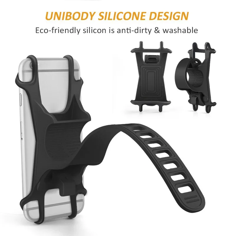 Discount Hot Selling Universal Bike Phone Holder Mount Anti Shake Silicone Soft Motorcycle Handlebar 2