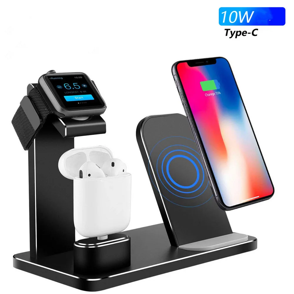 

Wireless Charger Stand 15W Three In One Anti-slip Wireless Charging Bracket For Samsung Apple Watch Apple Headset Multifunction