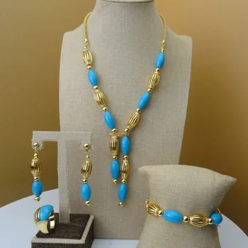 

Yuminglai 2019 Luxury Dubai Fashion Bright Color African Jewelry Sets For Lady FHK5535