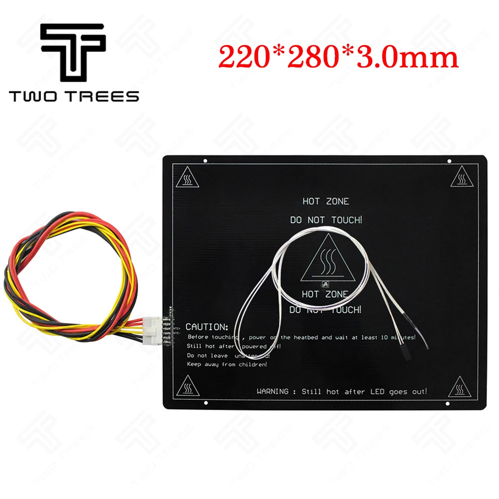 

3D Printer Heat bed (220*280*3.0mm) 3D Printer part TEVO Tarantula Large build Hot bed Hot Plate Black Aluminium for 3d printer