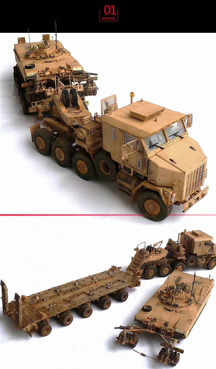 1/35 масштаб хобби KingTair Trumpeter hobbybossM1070 тяжелый транспортный автомобиль и M1000 полуприцеп комплект с грузовиком совместимый Tamiya