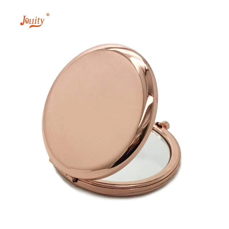 

jollity Mini Folding Makeup Mirror Portable Silver Metal 2-Face Mirror Double Side 2x Magnifying Function Glass Cosmetic Mirror