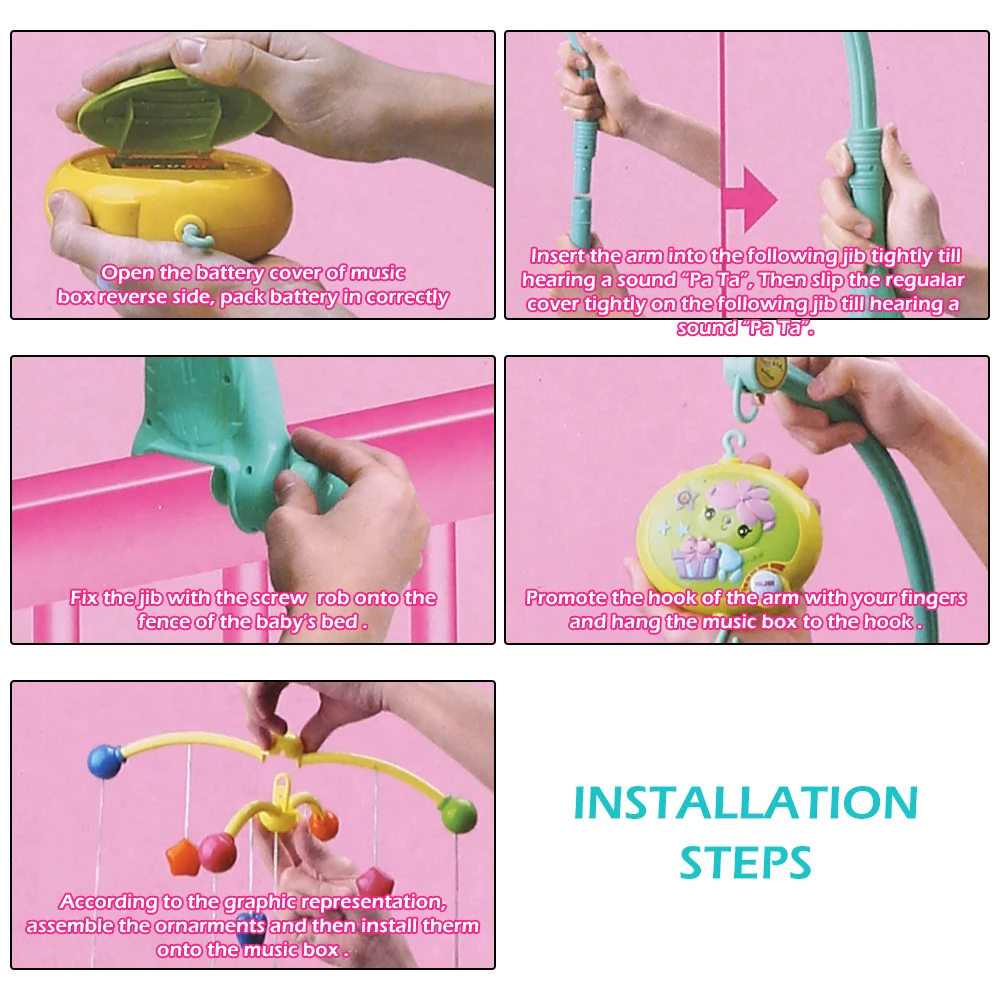 Brinquedo do Bebê Cama Sino Musical Móvel Berço Dreamful Anel Pendurado Girar Chocalho Pai Controle Remoto Brinquedo Educativo 17 Móbiles e chocalhos para bebês