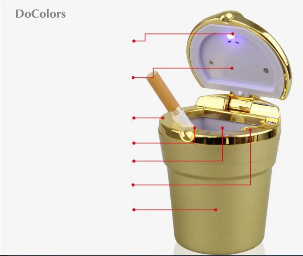 DoColors пепельница для автомобиля с светодиодный лампой чехол для FIAT Punto Sedici Linea Bravo FCC4 Viaggio Coroma Ottimo