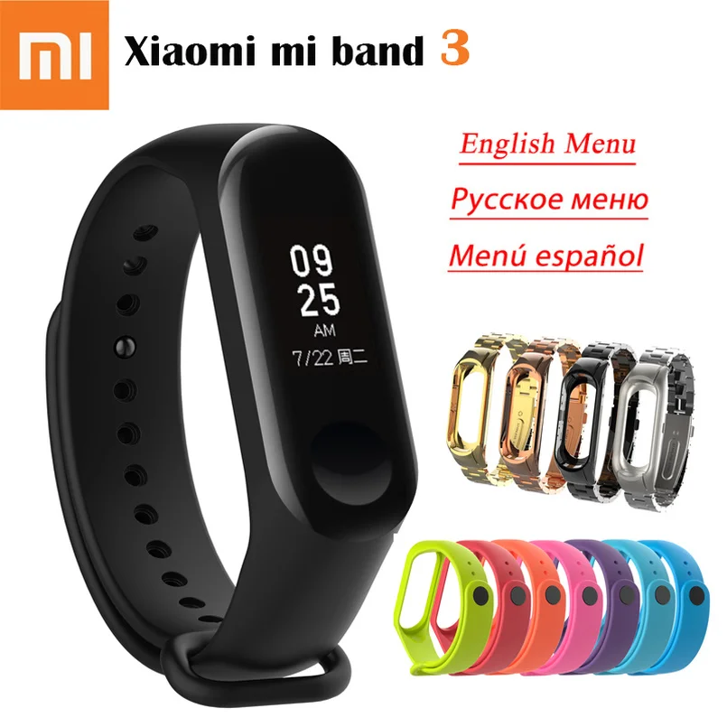 

Original for Xiaomi Mi Band 3 strap miband 3 Fitness Tracker Heart Rate Monitor OLED Smart Bracelet Wristband for ios Android