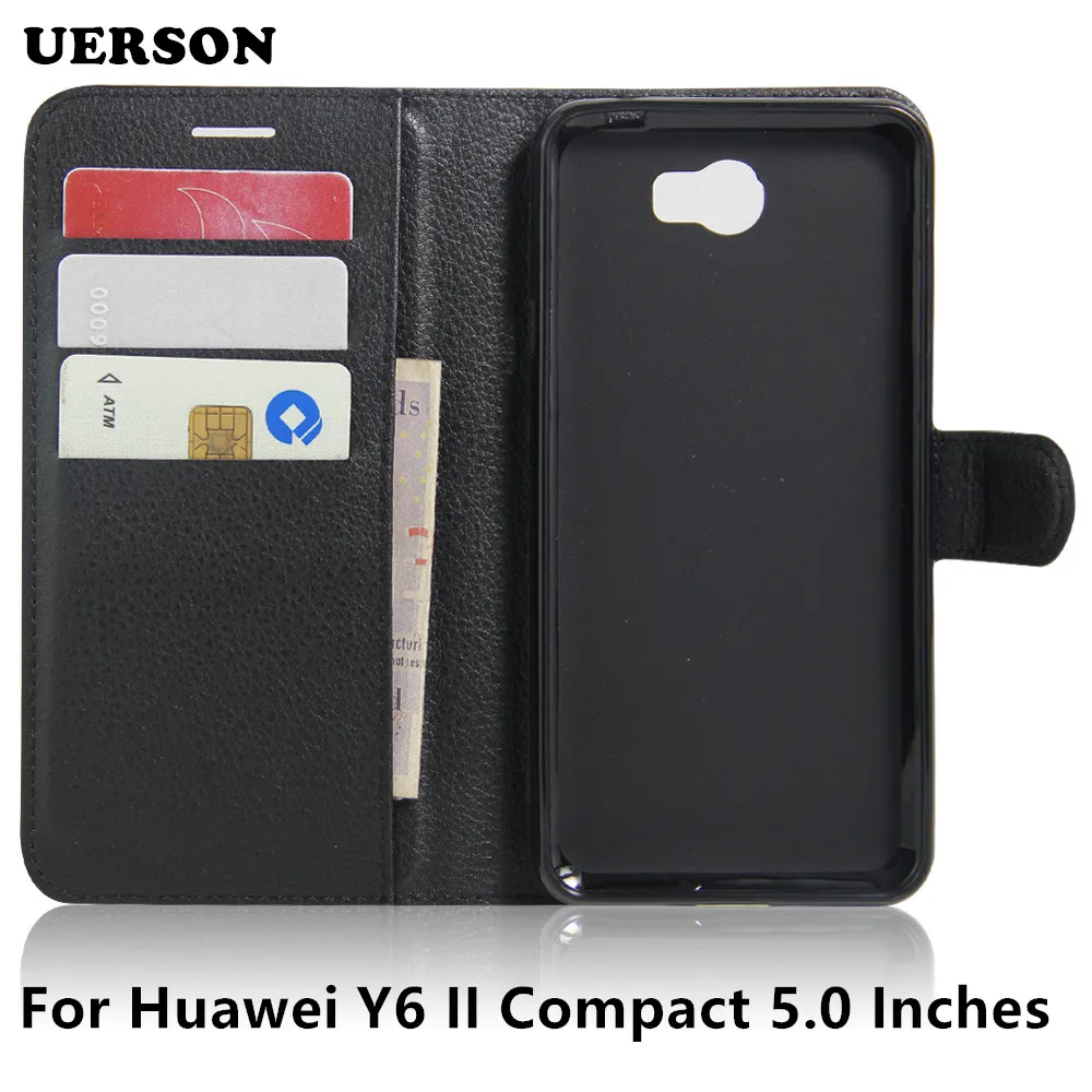 

Phone Case For Huawei Y6 II Compact / Y6II Y6 2 Compact LYO-L01 LYO-L21 Huawey 5.0'' Flip Cover Wallet PU Leather Protection Bag