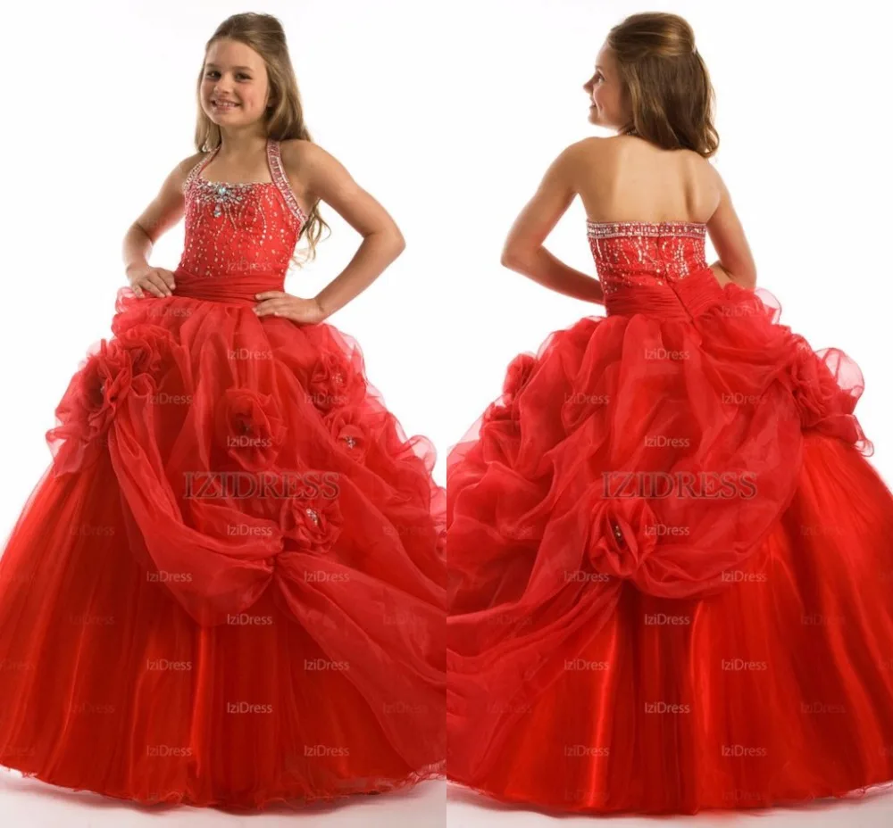 Little Floor Length Toddler Girls Ball Gowns Formal Party Glitz Flower