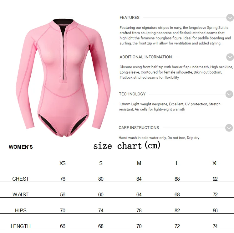 Women S Shorty Wetsuit One Piece Long Sleeve Front Zip 2mm Neoprene Wetsuit Aliexpress