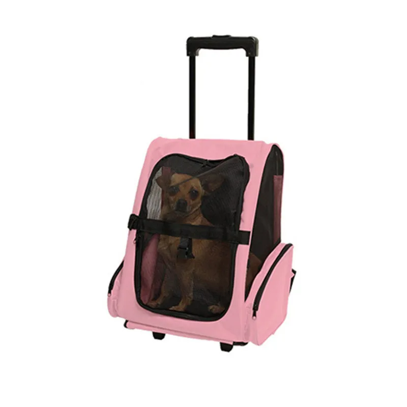 pink colour AHUAPET вентиляционный чехол-тележка для домашних животных, рюкзак для собак, кошек, переносная дорожная сумка для собак, дорожный рюкзак для домашних животных, аксессуары для переноски E - Цвет: pink colour