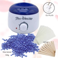 Depilatory waxing kit White Color wax warmer machine paraffine wax heater for hand and feet SPA wax beans epilator hair removal 100g wax beans hot wax heater wax stickers hair removal sets wax melting machine beauty safe and secure epilator us plug