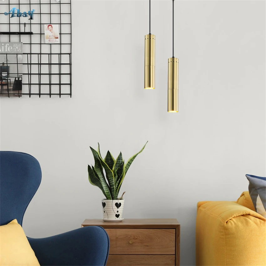 الشمال الحديثة أنبوب نحاسي الفاخرة قلادة أضواء غرفة نوم السرير طاولة طعام Droplight مطعم بار شنقا مصابيح تركيبات