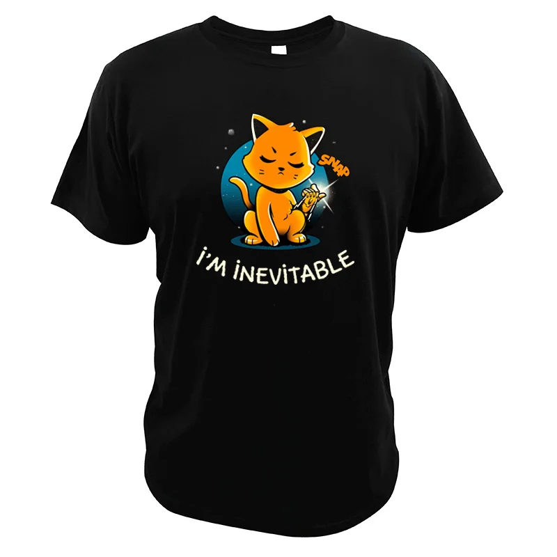 

Flerken Goose Cat T Shirt I'm Inevitable Captain Marvel Thanos Gloves EU Size Funny Digital Print Tshirt Marvel Movie Tops