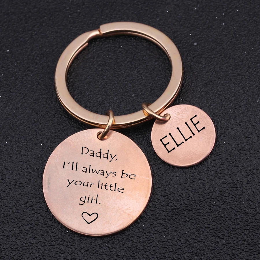 

Fashional Name Customized daddy I'll always be your little girl Personized Key Chains Father And Children Gifts Keyring Key Tag