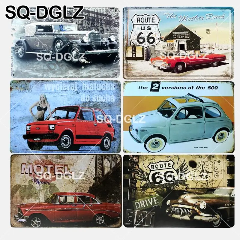 

[SQ-DGLZ] New The Mother Road Tin Sign ROUTE 66 Metal Crafts MOTEL Painting Plaques Art Poster