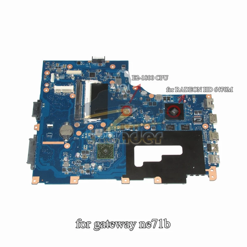 

EG70 EG70BZ Rev 2.0 for gateway ne71b laptop motherboard e2-1800 cpu for radeon hd 6470 DDR3
