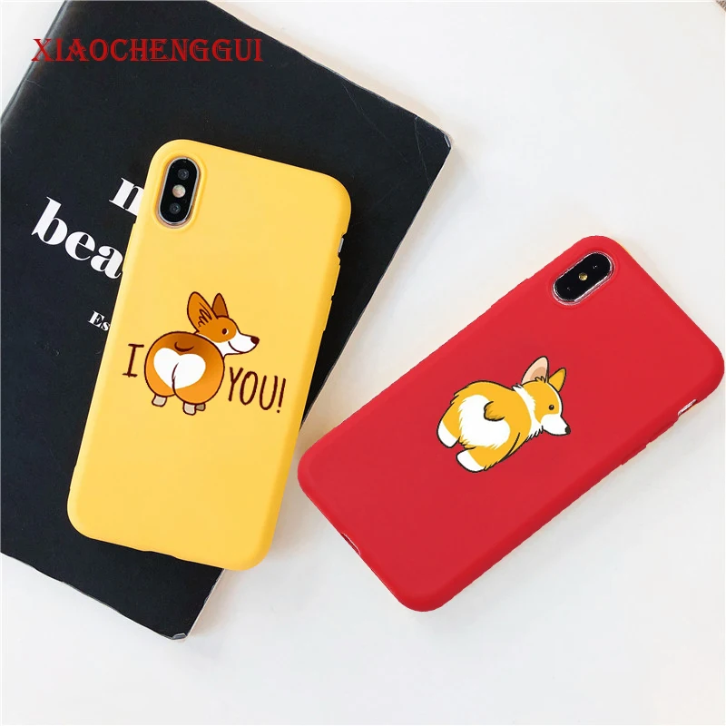 

Funny Cute Corgi Soft Silicone Fitted Mobile Phone Covers Cell Phone Cases for IPhone 6s 7 8 Plus X XS MAX XR 5 5s se Case couqe