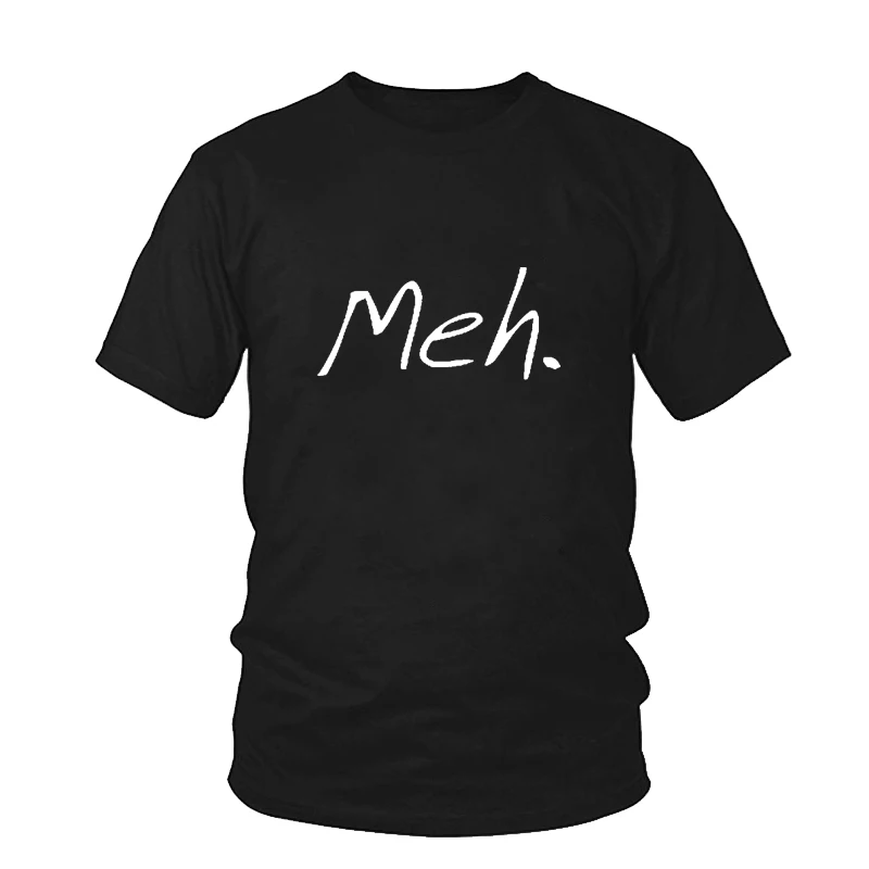 Новинка 2020 летняя женская футболка с надписью Meh хлопковая Повседневная забавная
