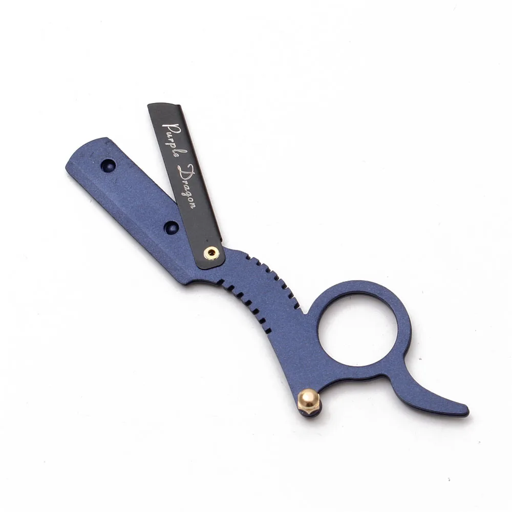Borda de Aço Dobrável de Barbear Ferramentas de Remoção de Pêlos de Barbear Centímetros Atacado Dragão Roxo Homens Heterossexuais Barber Faca Navalha Z6111 12.7 50 Pcs 4 Cheap Lâmina de barbear