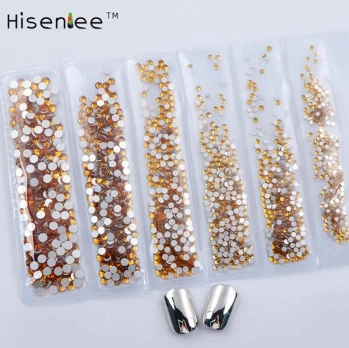 ss3 ss4 ss5 ss6 ss8 ss10 Small Sizes all 1728pcs Nails Art Crystal Glass Rhinestones For Nails 3D Nail Art Decoration Gems - Цвет: topaz