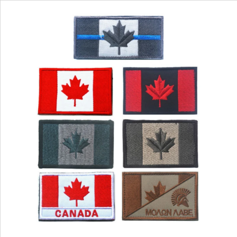 

Canadian National Flag Of Canada Maple Leaf Flag Embroidery Badge Embroideried Badges Military Tactical Armband Patch Patches