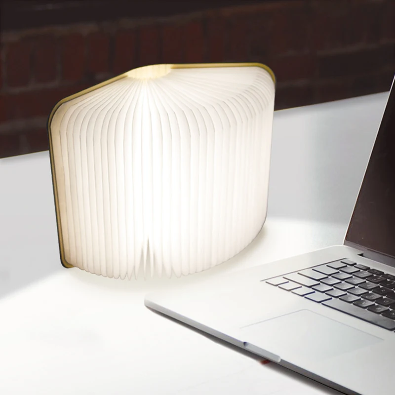 Litwod Z30 New creative book light wooden folding page four color book light USB night light LED decorative bedside table lamp