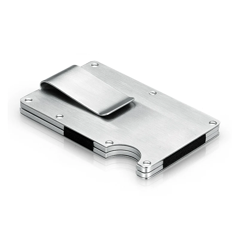 

Credit Card Holder Metal Travel Wallet Aluminum Bankcards Cover Brand RFID Anti-thief Fashion Black Sliver Holder