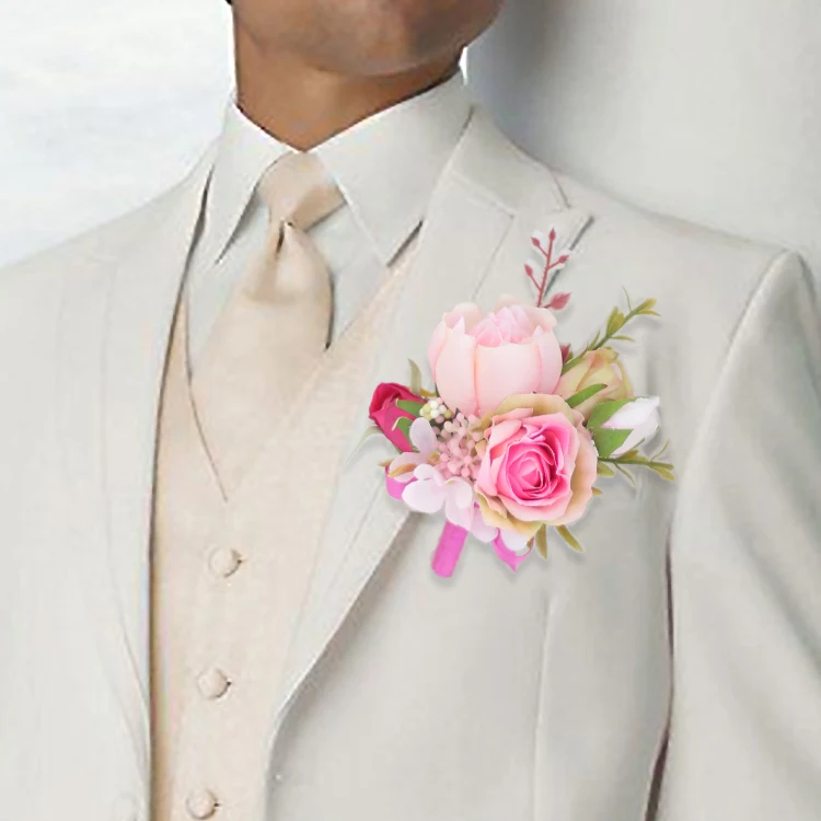 Iffo новый глубокий розовый и светло-розовый свадебный держащий цветок жених braater букет невесты искусственный букет DIY украшения