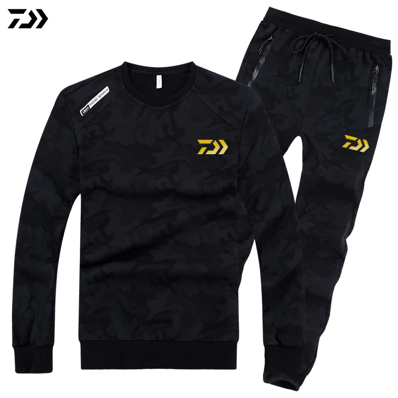 M 6XL Daiwa размера плюс спортивные наборы для рыбалки камуфляжный свитер и брюки